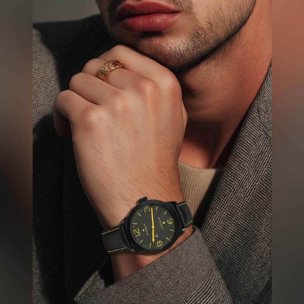 Black and Yellow Men's Watch - Picture 2 of 7